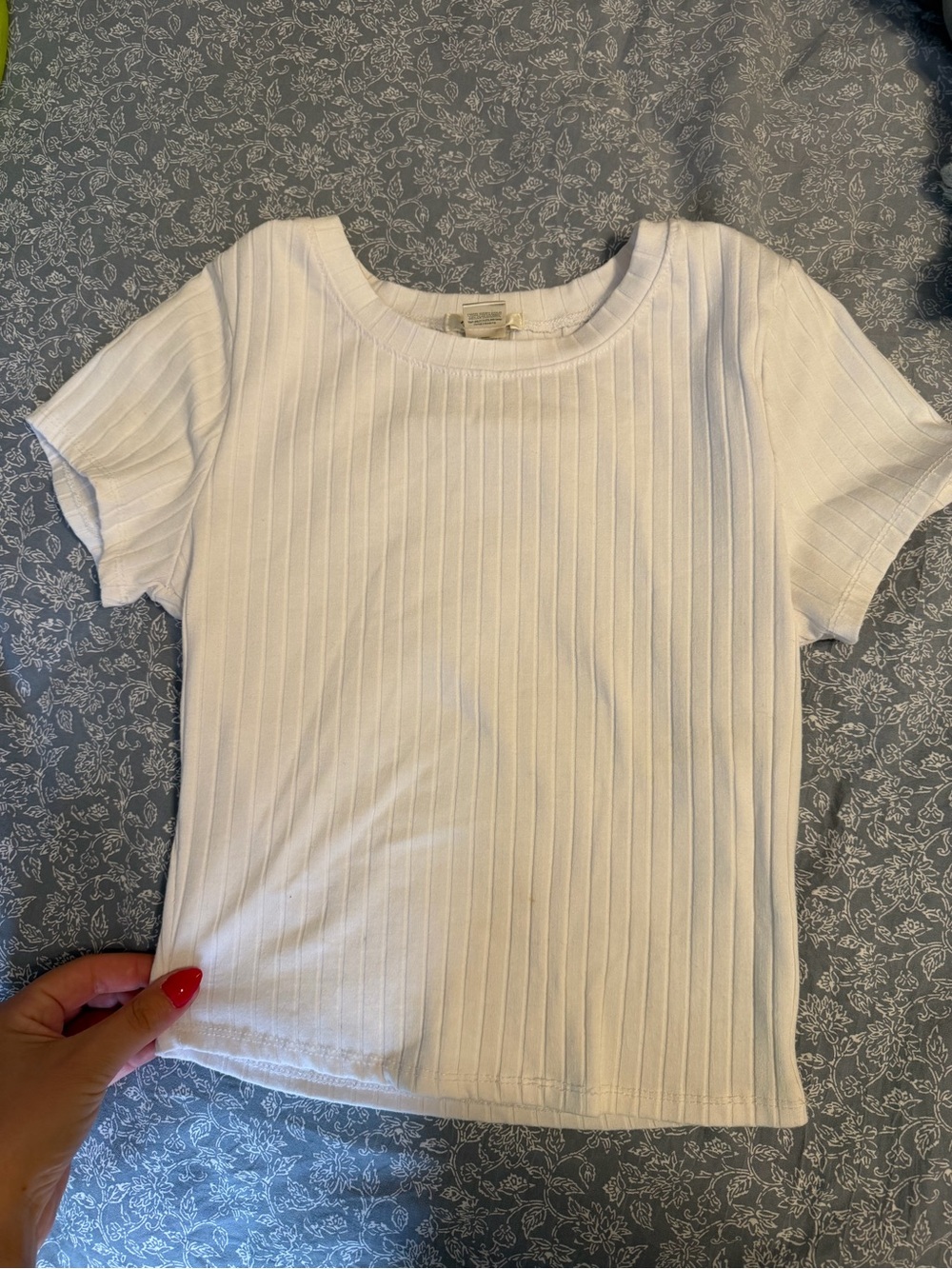 Bozzolo White Ribbed Women’s Basic Tee